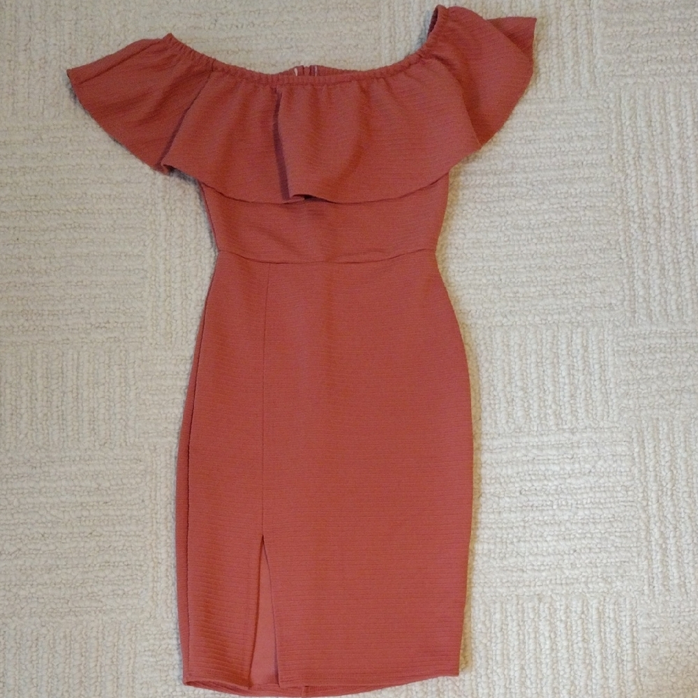Charlotte Russe Strapless Ruffle Dress in Pink